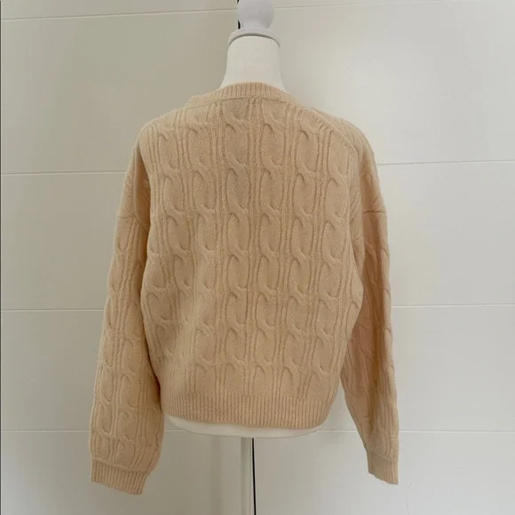 J. Crew Women's Cable Knit Cardigan - Tan - Picture 2 of 6